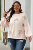Embroidered Bow Oversized Sweatshirt