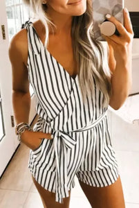 Summer nights striped romper