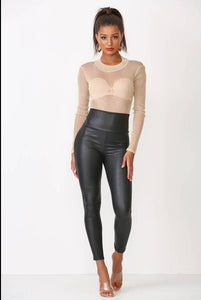 Faux leather leggings